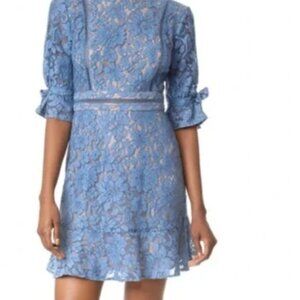 WAYF Rene Mini Dress in Slate Blue (Medium)